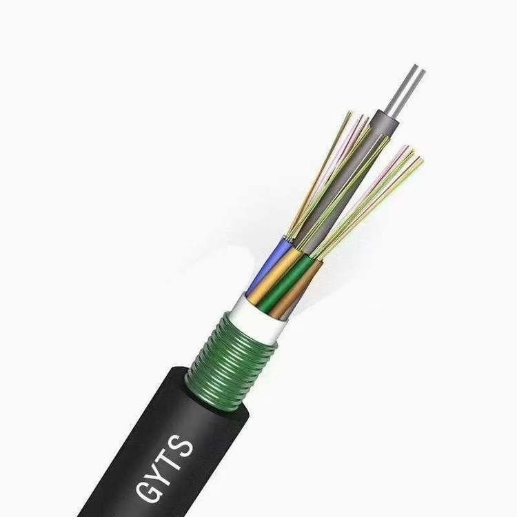 যোগাযোগের জন্য আউটডোর 24 কোর GYTS FTTH অপটিক্যাল ফাইবার কেবল G652D একক মোড