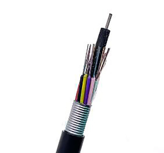 যোগাযোগের জন্য আউটডোর 24 কোর GYTS FTTH অপটিক্যাল ফাইবার কেবল G652D একক মোড