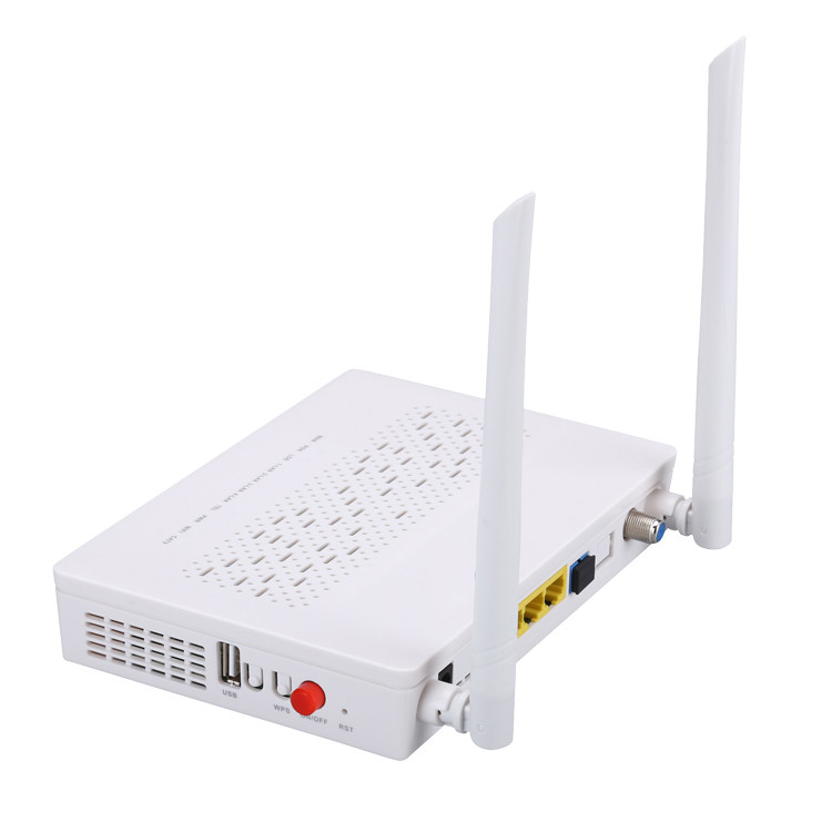 TX 1310nm RX 1490nm FTTH ONU ONT 3FE 1GE WIFI POTS CATV 2T2R মোড 5DBI গেইন ফ্রিকোয়েন্সি 2.4G