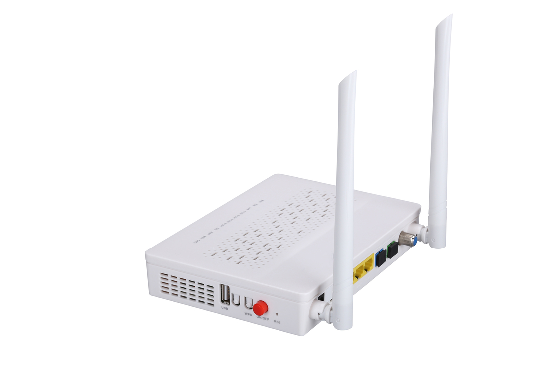 2T2R মোড GPON EPON ONU 3FE 1GE WIFI POTS CATV ডুয়াল ফাইবার FTTH ONU মডেম
