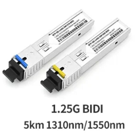 1.25G SFP ফাইবার অপটিক ট্রান্সসিভার 5km 1550/1310nm SC সংযোগকারী BIDI SFP মডিউল
