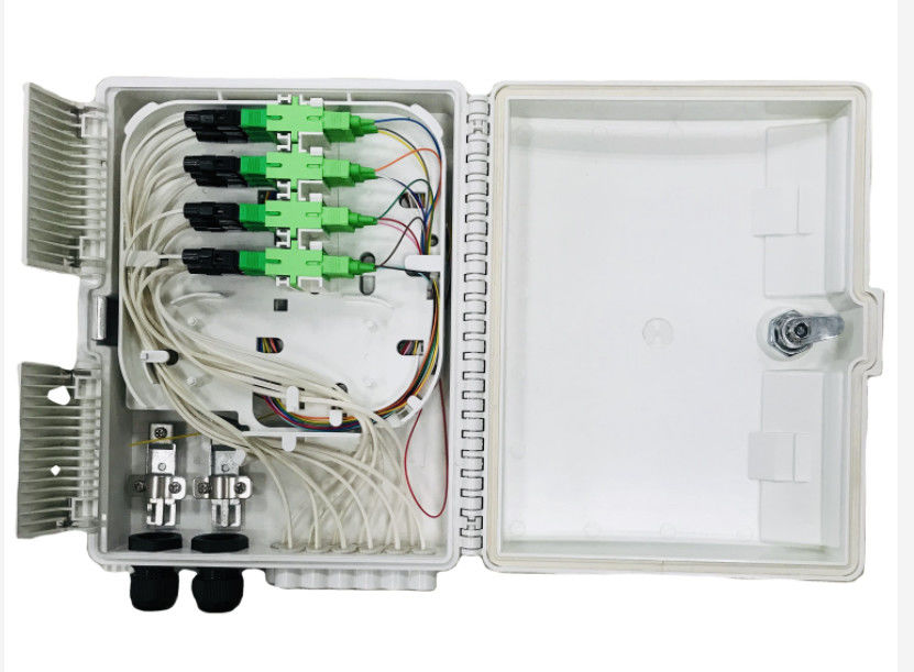 ফাইবার অপটিক ক্যাবিনেট 16 কোর আউটডোর FTTH FTTB FTTX নেটওয়ার্ক পিসি / ABS উপাদান PC
