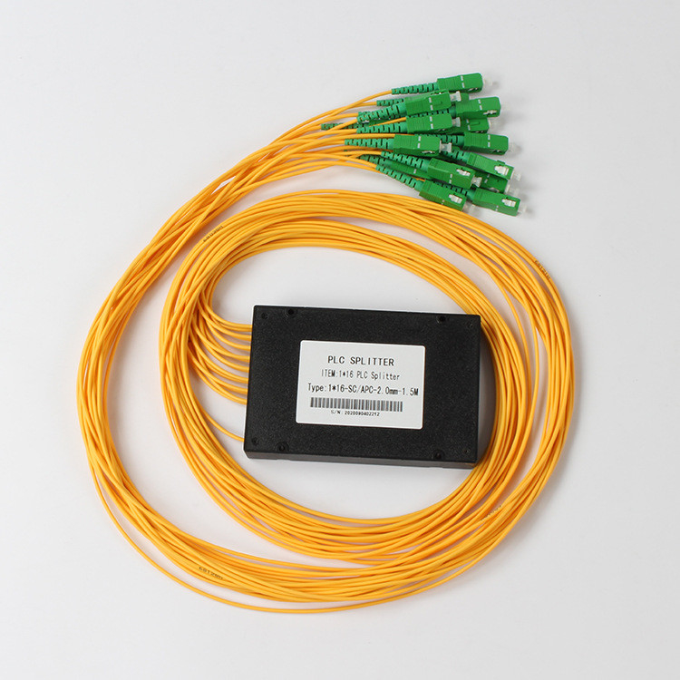 FTTX কেবল টেলিভিশনের জন্য SC APC 1x16 PLC ফাইবার স্প্লিটার অপটিক্যাল PLC স্প্লিটার