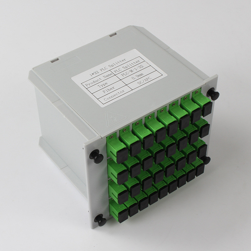 1X32 ফাইবার PLC স্প্লিটার SC APC সংযোগকারী 1310nm RL 55db ফাইবার 0.9mm